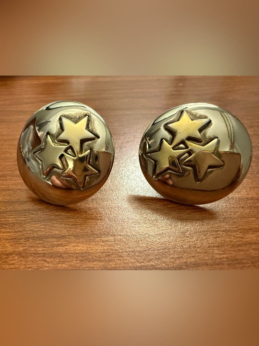 Vintage Celestial Silvertone Large Statement Earrings